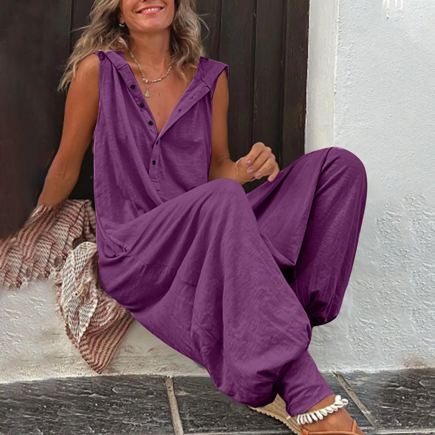 Hooded Boho Style Jumpsuit