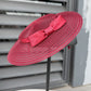 Satin Bow Wide Brim Hat