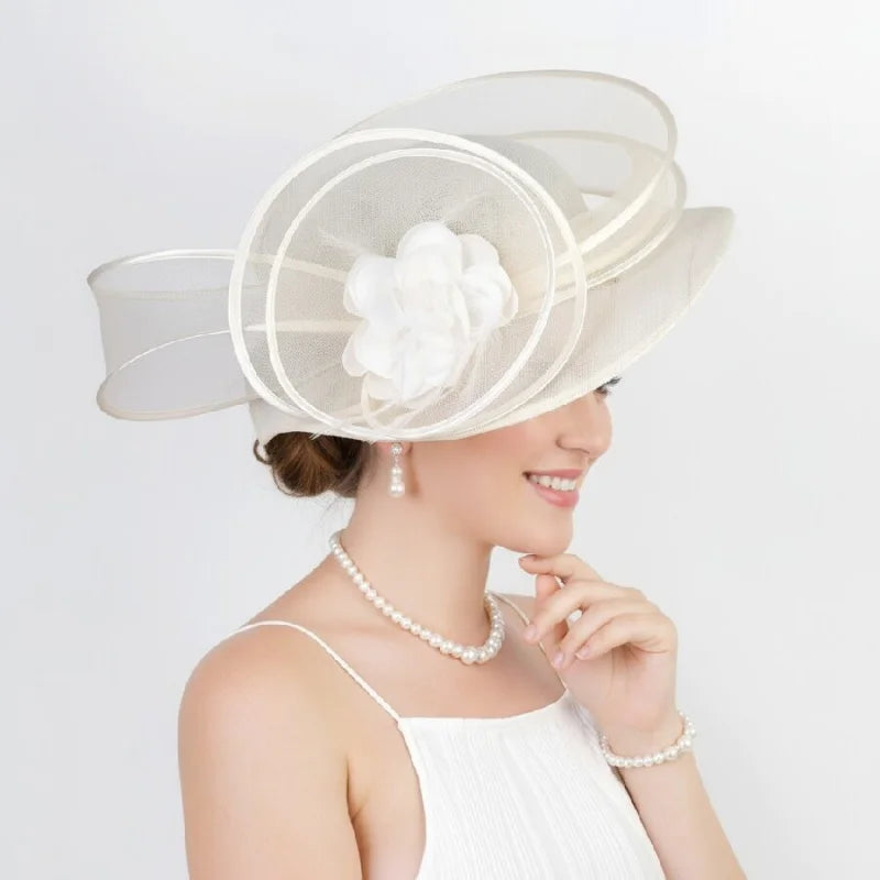 Organza mesh church hat