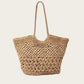 Straw woven beach tote bag