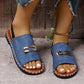 Blue Slingback Flat Sandals