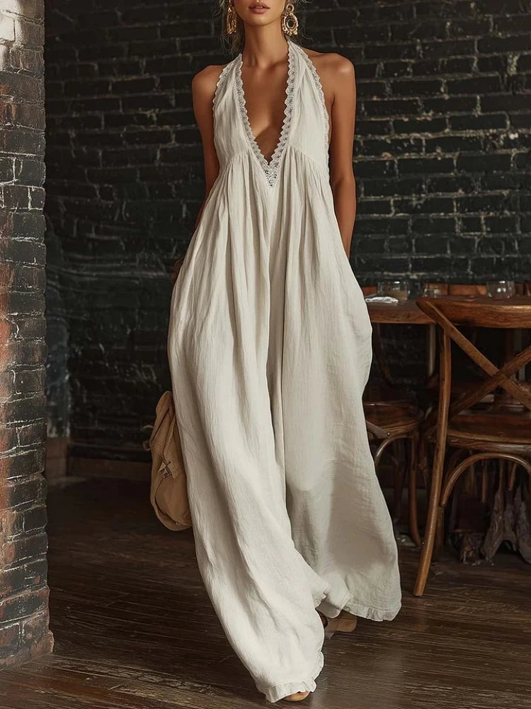 Boho halter palazzo jumpsuit