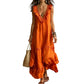 orange boho tiered maxi dress