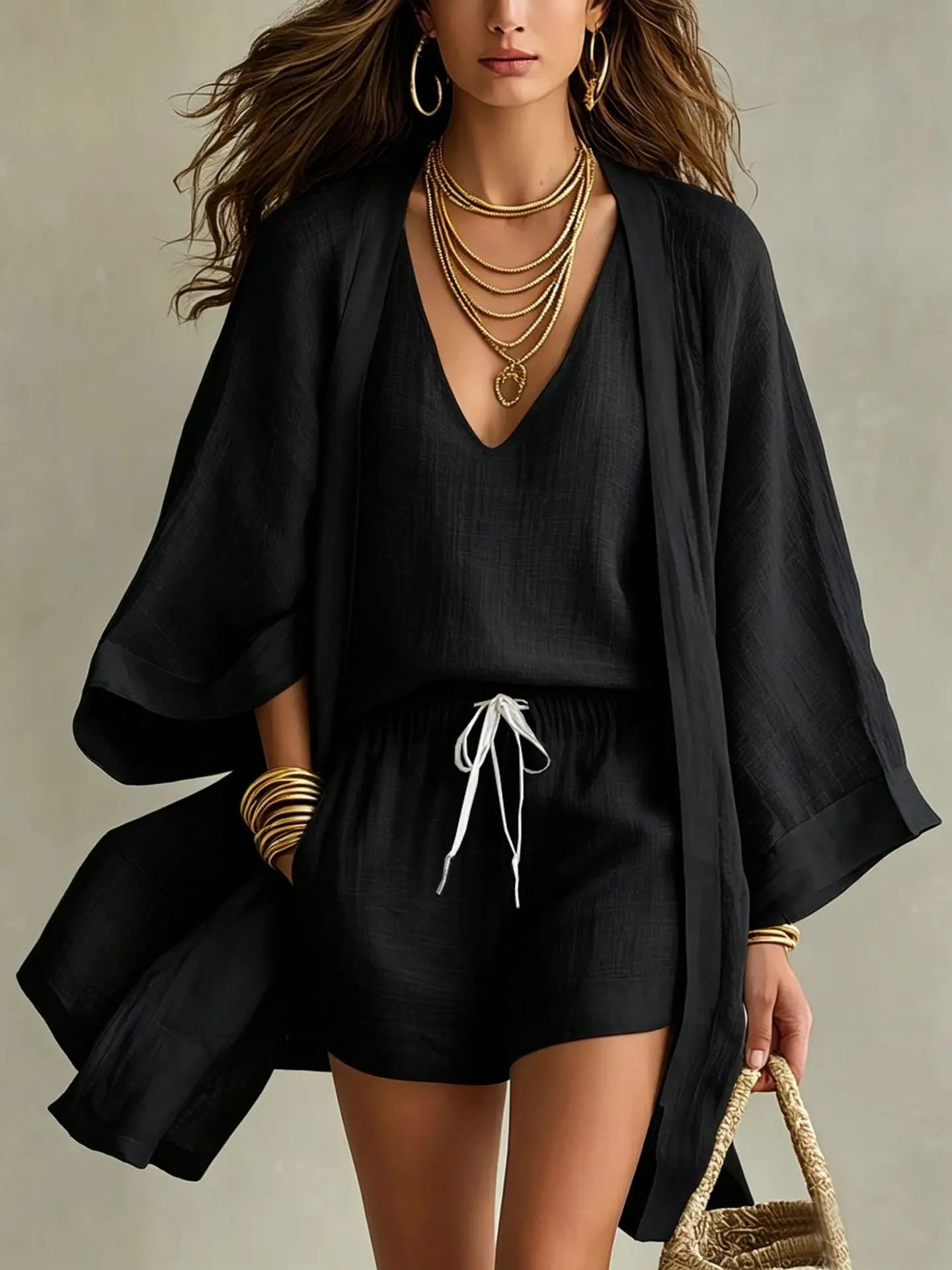 Casual three piece cardigan set