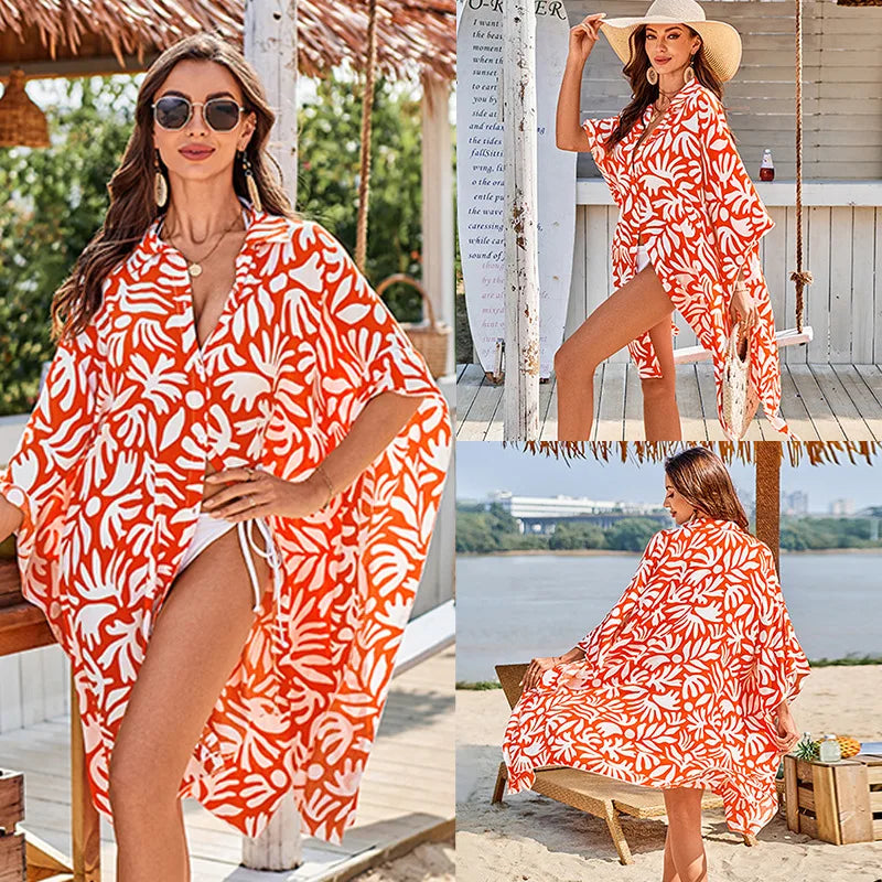 Buttoned floral resort shirt