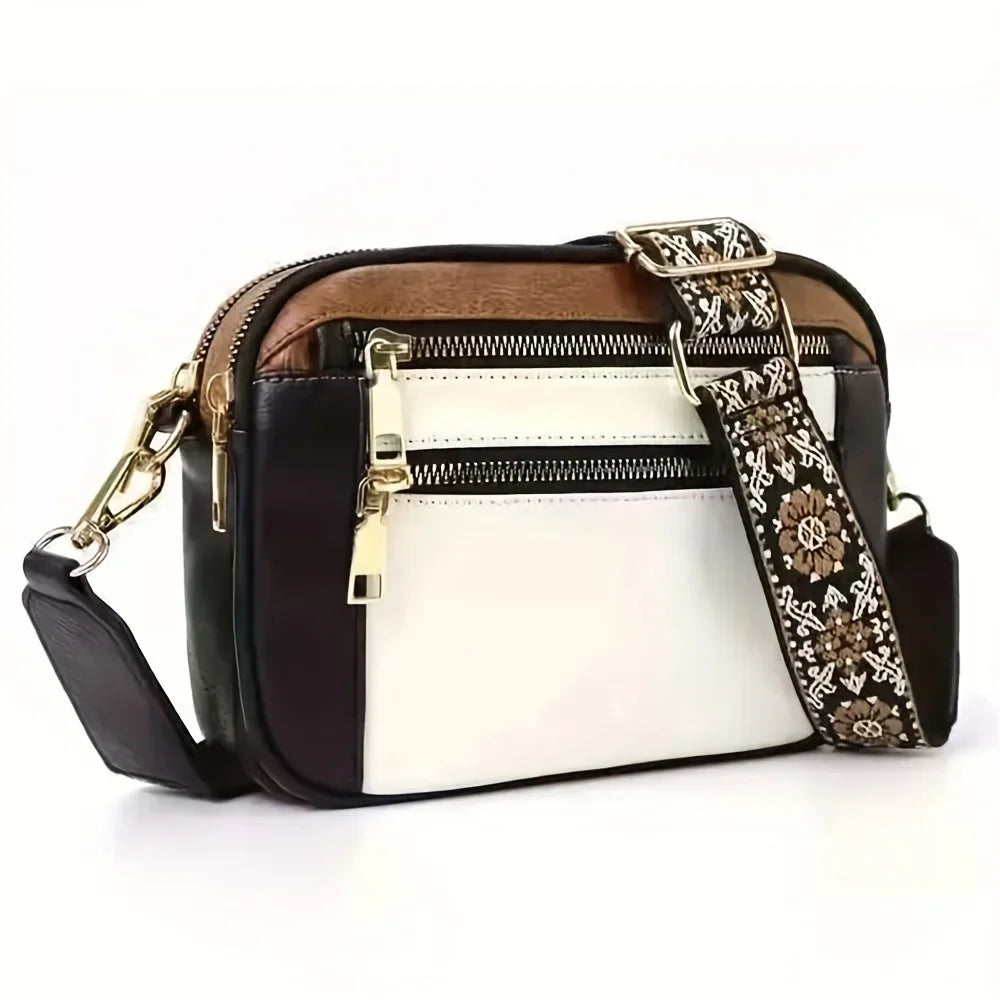Multi zipper pocket SHOULDER BAG