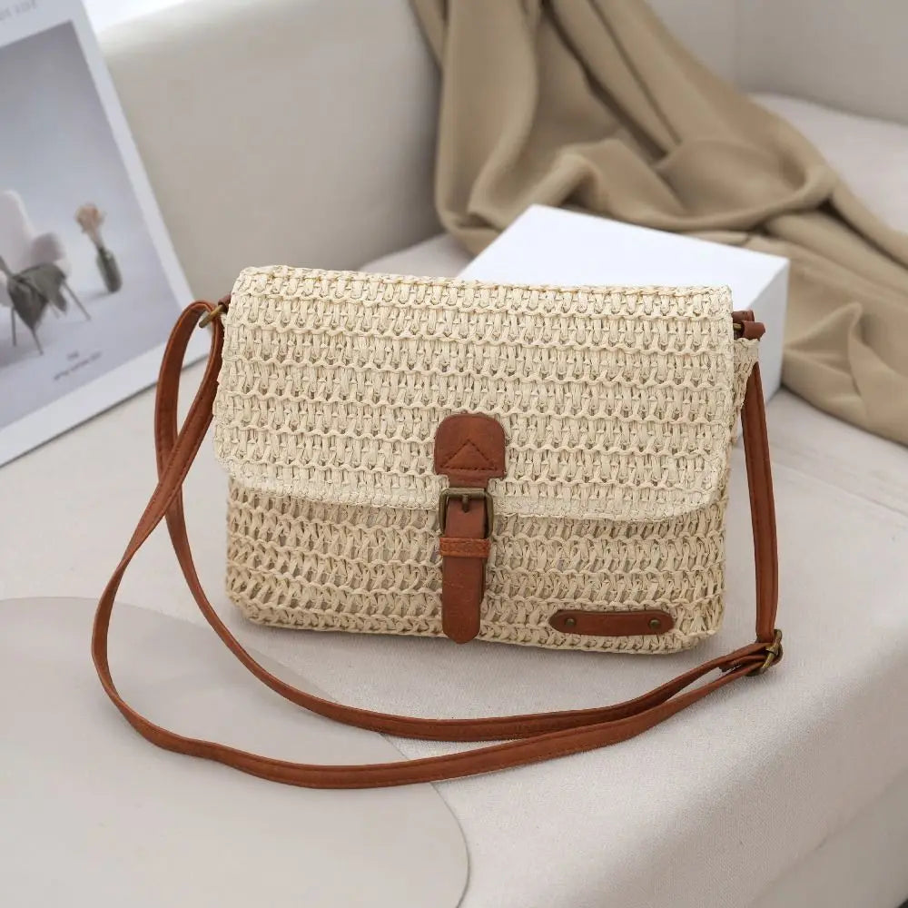Straw crossbody bag women