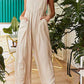 Black sleeveless wide jumpsuit