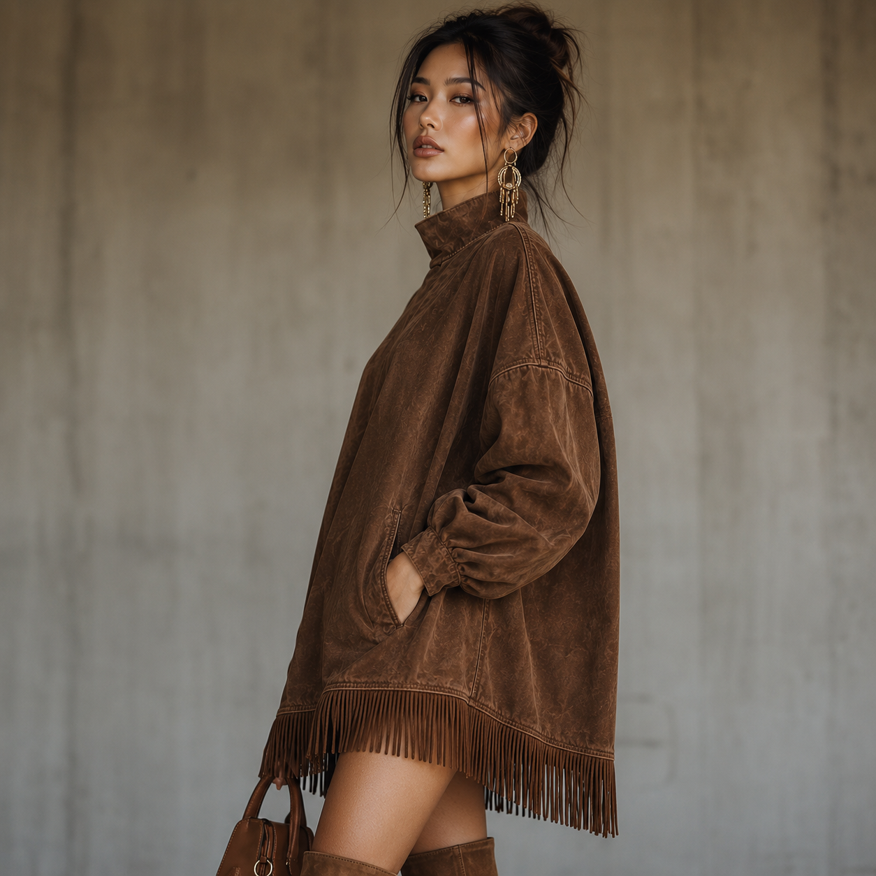 Side Pocket Tunic Dress