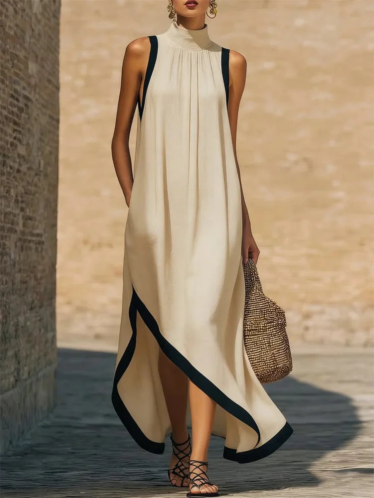 Mock Neck Maxi Dress