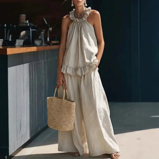 Ruffle Halter Two Piece