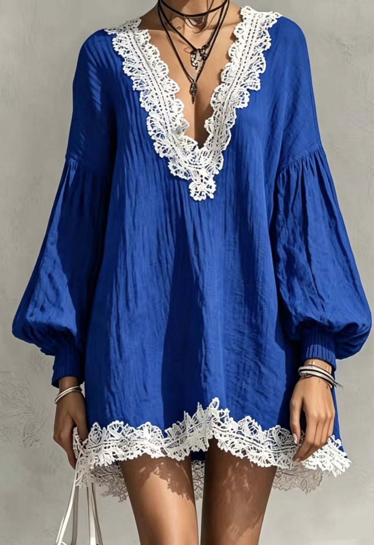 Boho lace tunic dress