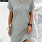 Gray V neck mini dress