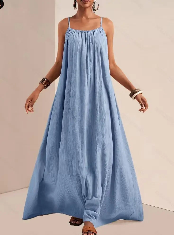 Gathered neckline maxi dress