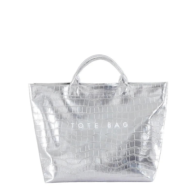 Patent leather style tote