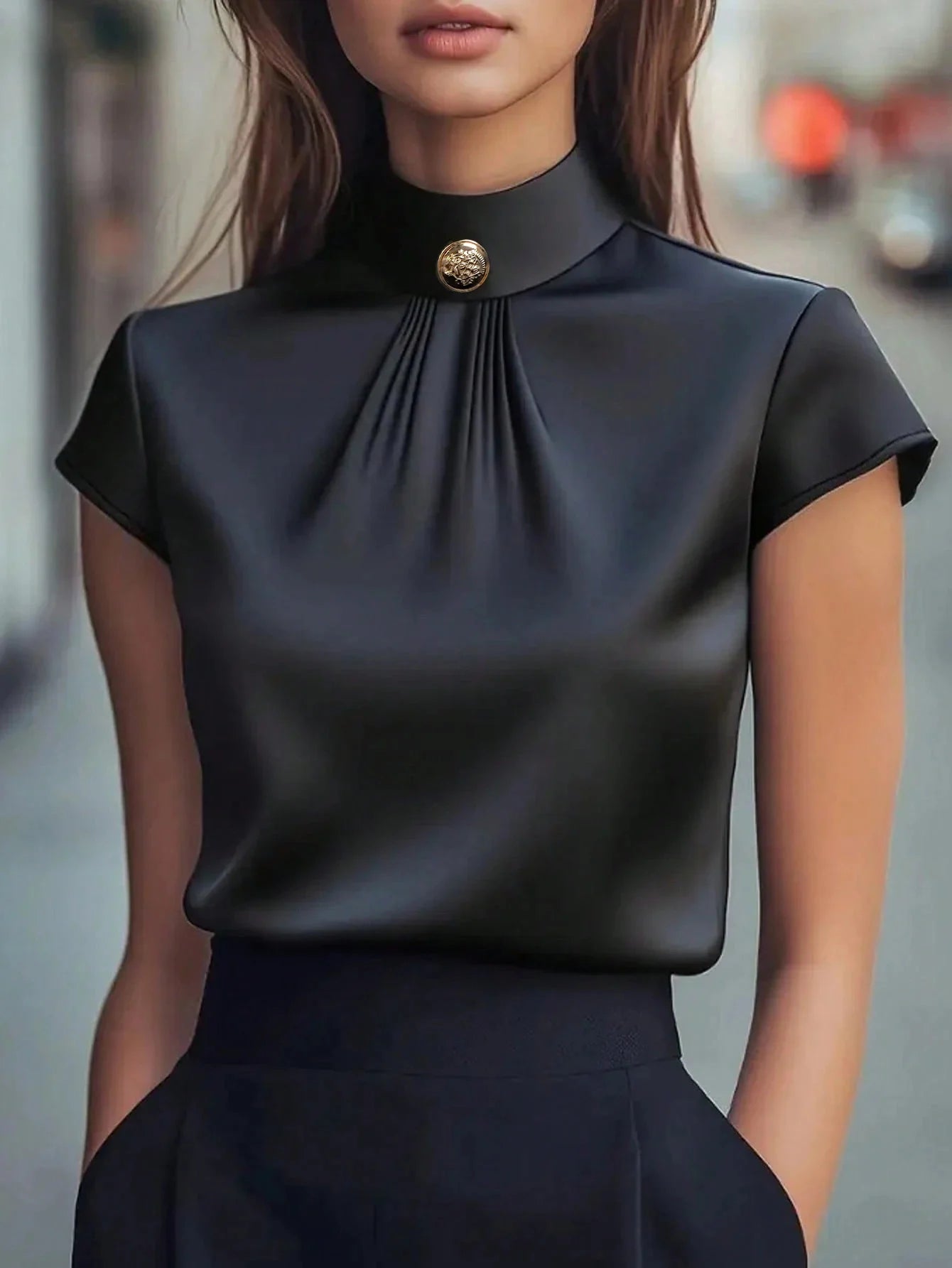 High Neck Elegant Shirt