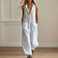 Sleeveless wide leg jumpsuit