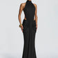 Black Backless Evening Dress Front view