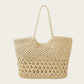 Natural straw carryall bag