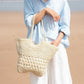 Open weave tote handbag