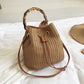 Bamboo handle handbag