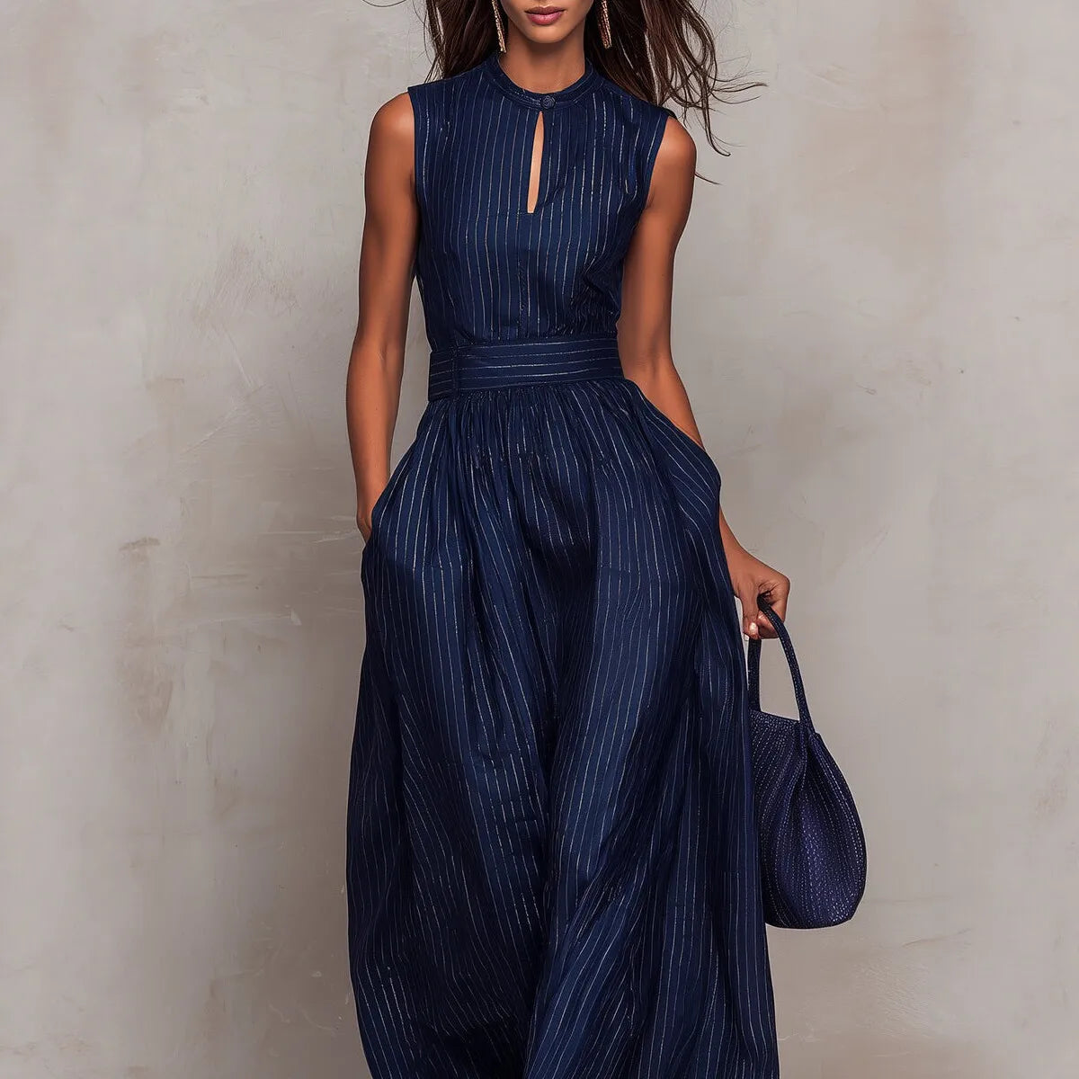 Keyhole neck women's jumpsuit