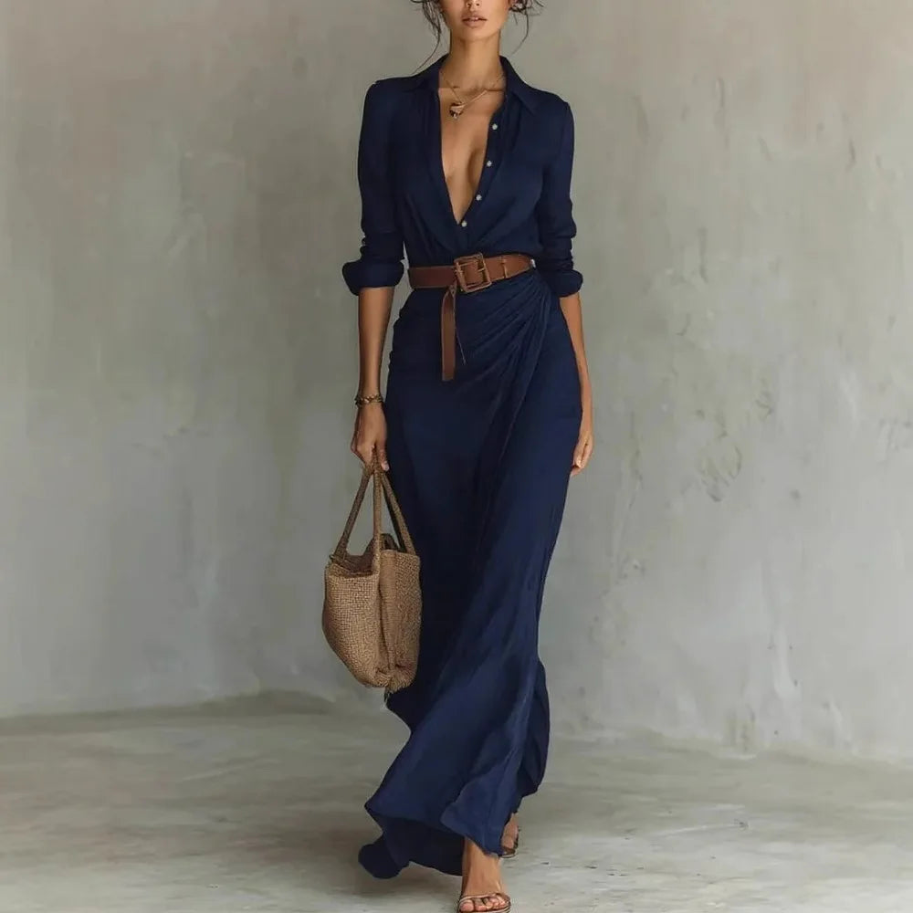 Ruched waist maxi dress