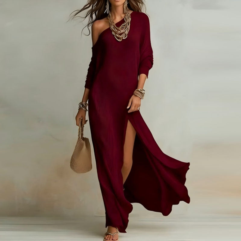high slit long dress
