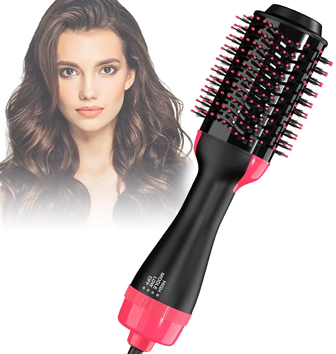 Hot air brush hair dryer