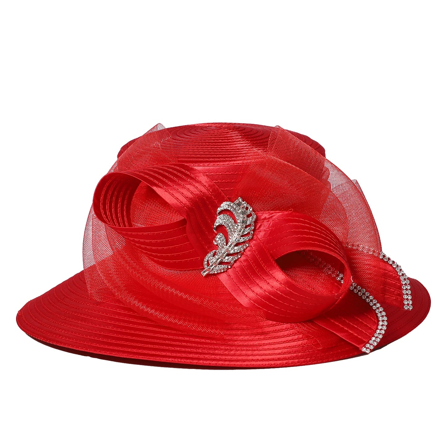 Decorative ribbon brimmed hat