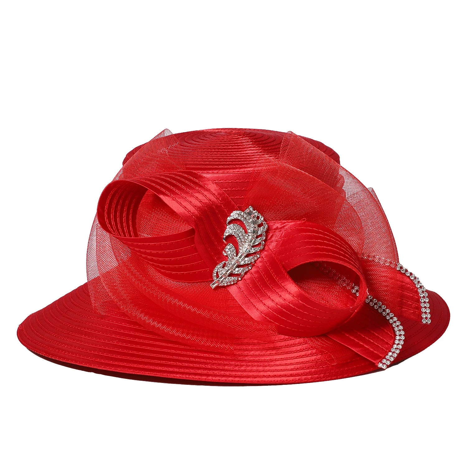 Decorative ribbon brimmed hat