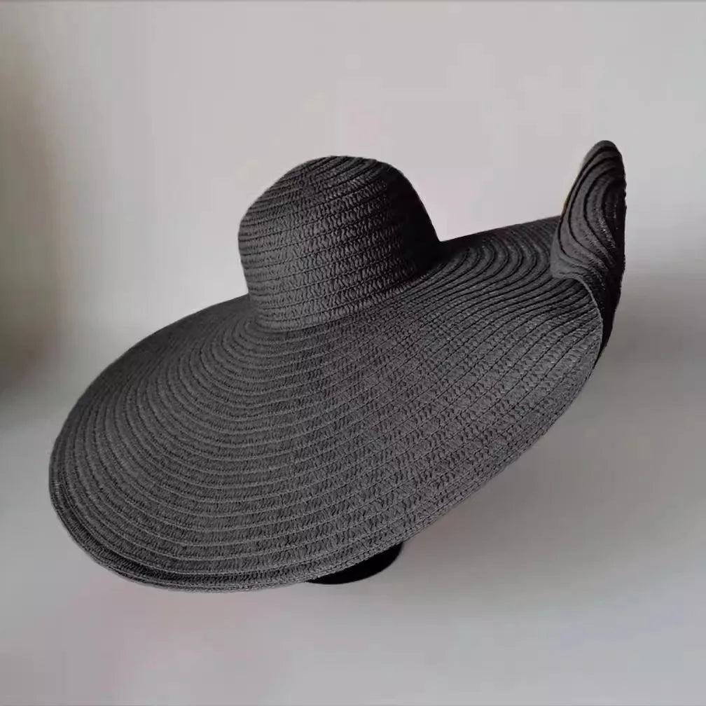 Black Oversized Straw Hat