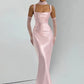 Pink Ruched Evening Gown 