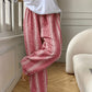 Red patterned loose pants