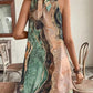 Abstract halter mini dress