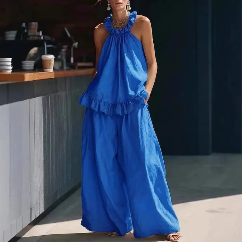 Sleeveless Wide Leg Set