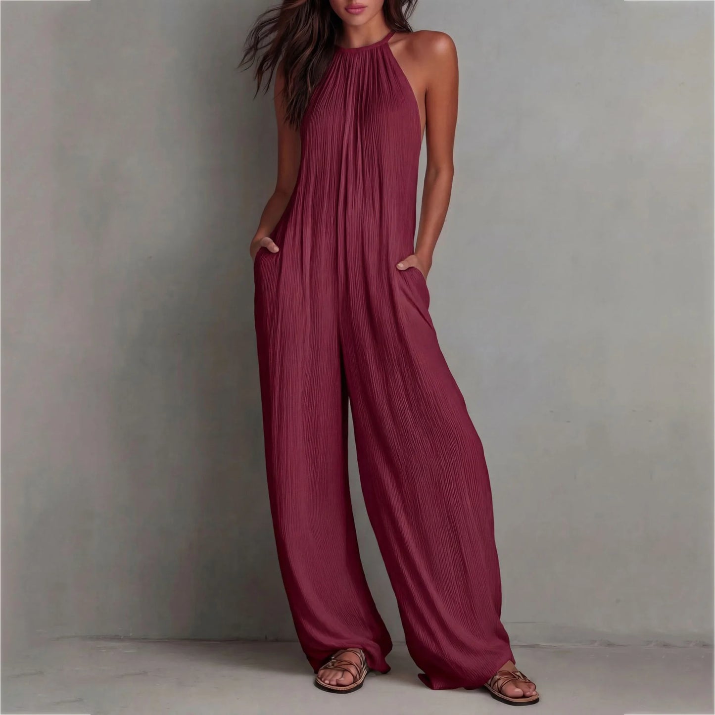 Sleeveless Wide Leg Jumpsuit