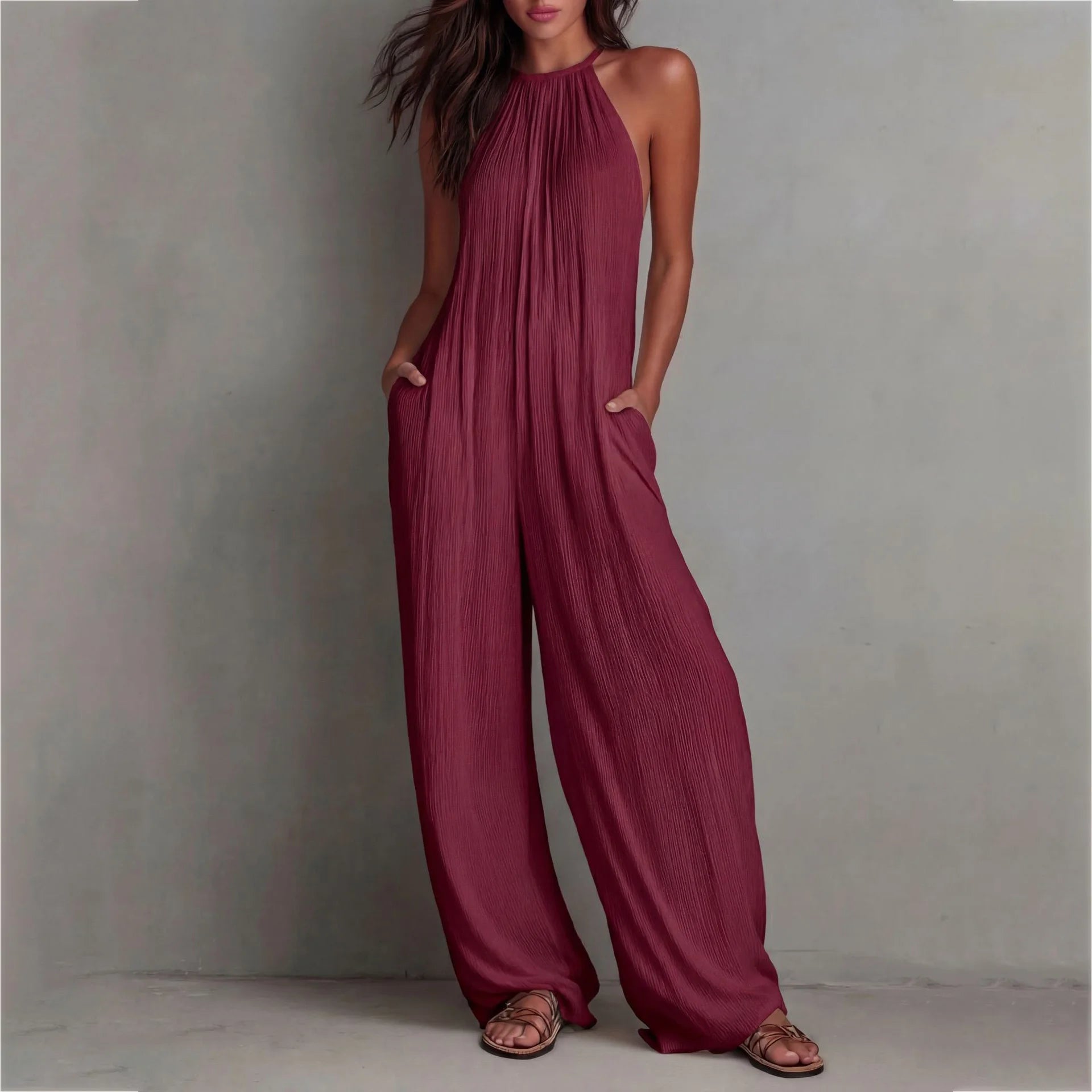 Sleeveless Wide Leg Jumpsuit