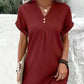 Button detail V neck dress