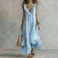 Flowy ruffle neckline dress