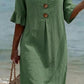 Green button front dress