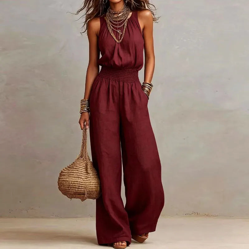 Boho wide leg romper