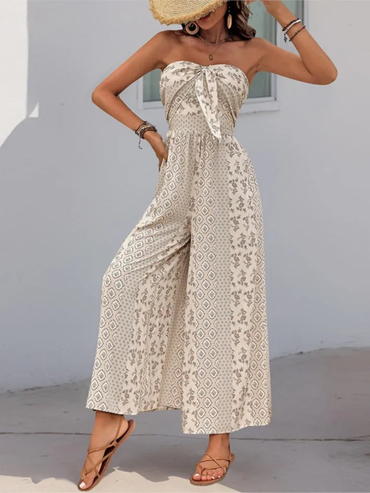 Tie front tube jumpsuit