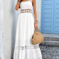 White lace cutout maxi dress