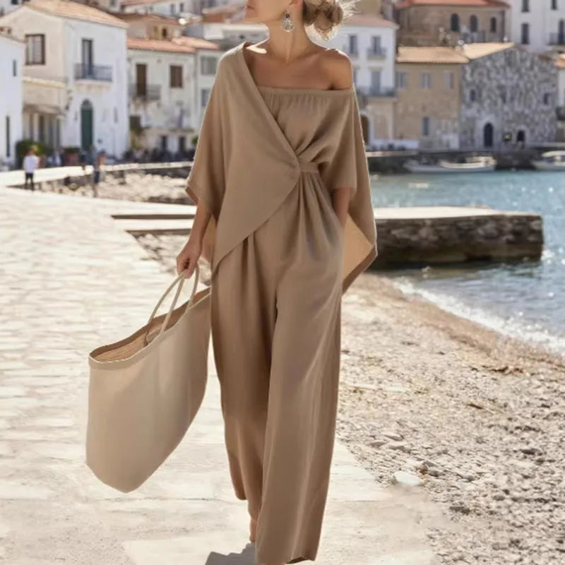Flowy batwing sleeve jumpsuit