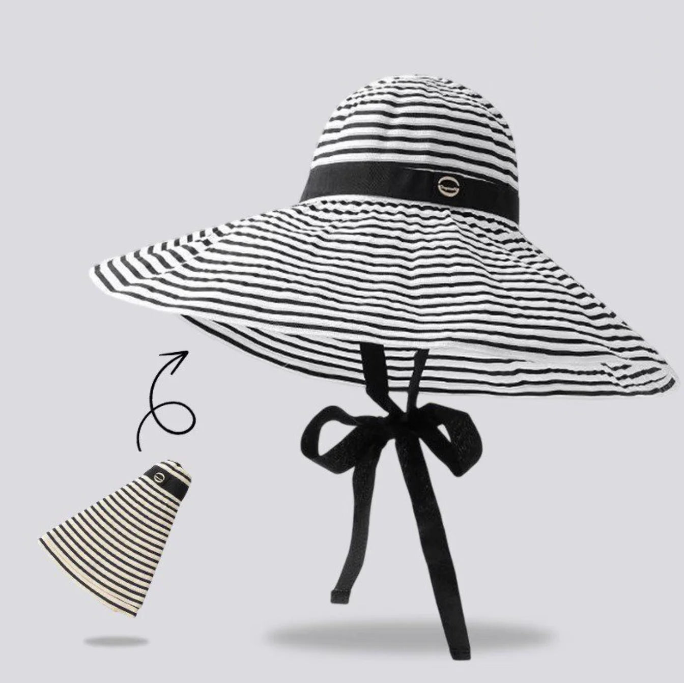Blue striped sun hat