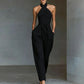 Black halter palazzo jumpsuit