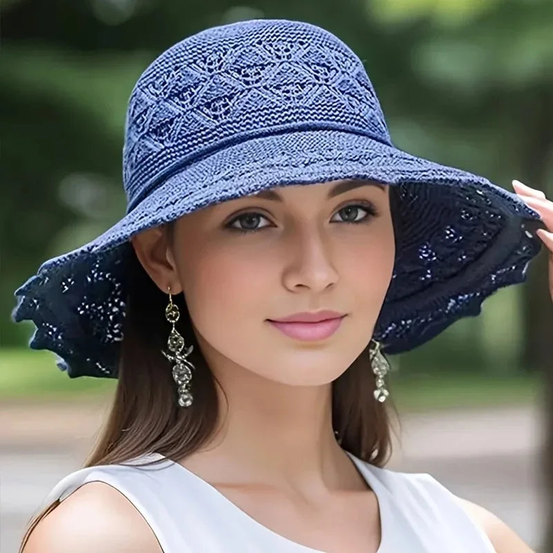 Woven raffia sun hat