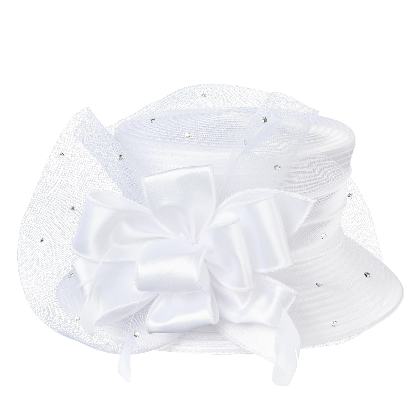 Mesh overlay bow hat
