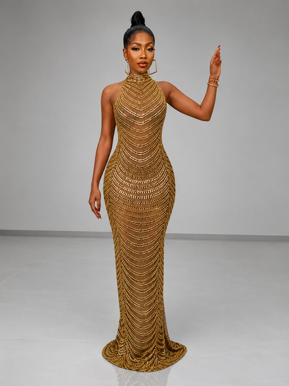 Sequin Evening Dress front view
